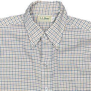 VINTAGE‎ Men's L.L. BEAN Soft Plaid Button Down Shirt | Size M 15-15.5